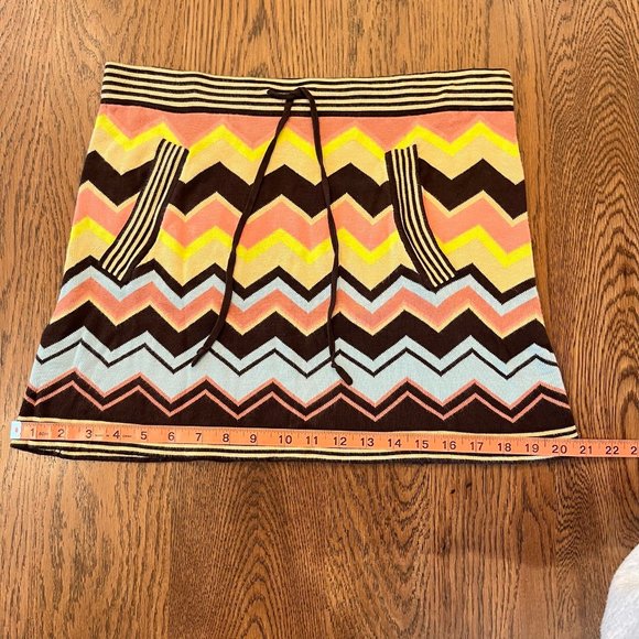 Missoni Knit Multicolor Zig Zag Print Mini Skirt Size Sm/Md - Picture 5 of 7